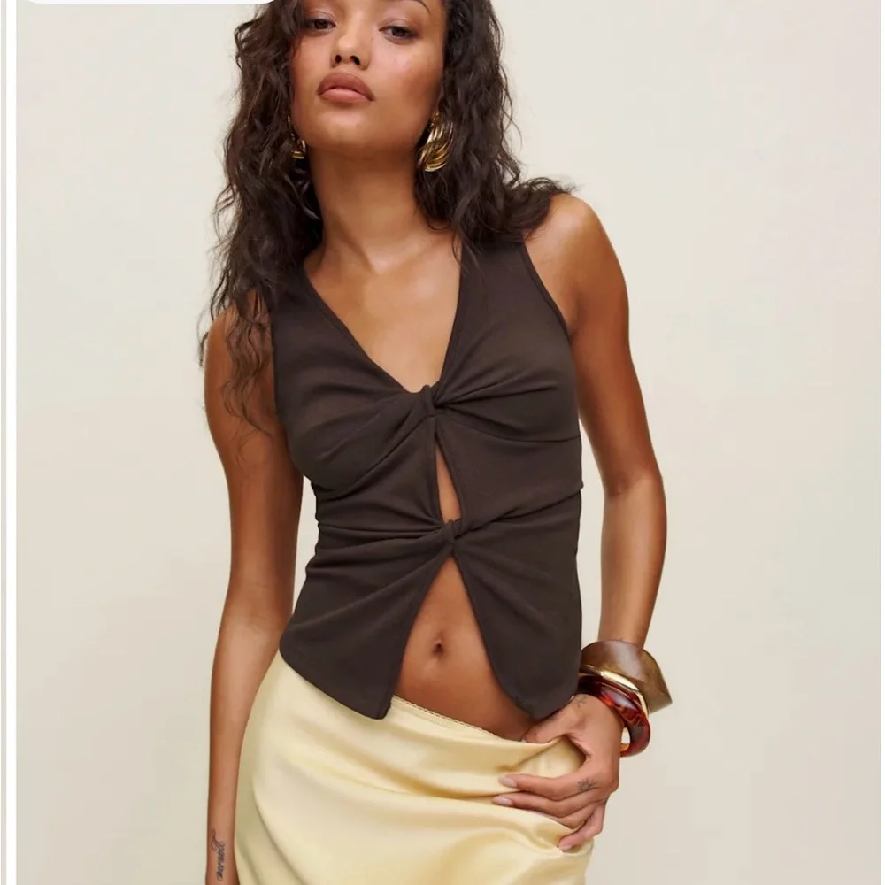 Reformation Brown Twist-Front Top - Picture 1 of 4